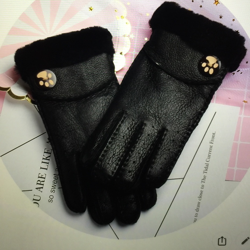 Winter Gloves Sheepskin Wool